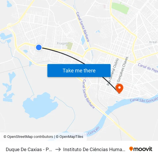 Duque De Caxias - Polícia Federal to Instituto De Ciências Humanas Da Ufpel - Ich map