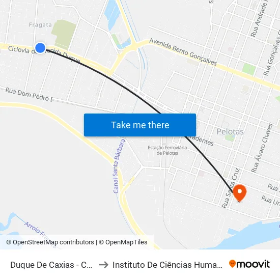 Duque De Caxias - Col. Tiradentes to Instituto De Ciências Humanas Da Ufpel - Ich map