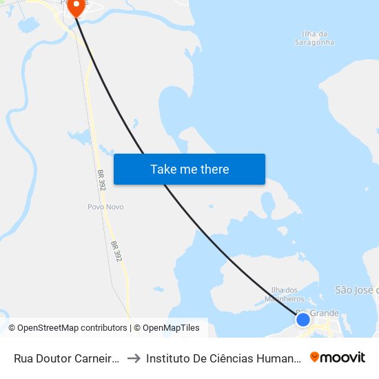 Rua Doutor Carneiro Júnior, 23 to Instituto De Ciências Humanas Da Ufpel - Ich map