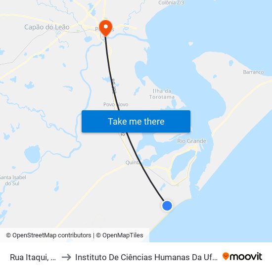 Rua Itaqui, 447 to Instituto De Ciências Humanas Da Ufpel - Ich map