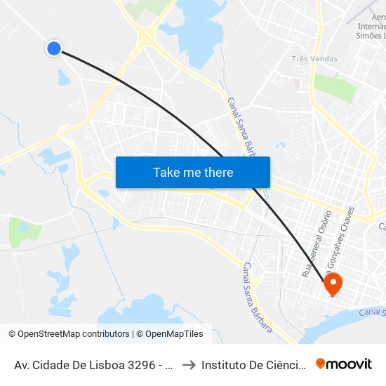 Av. Cidade De Lisboa 3296 - Fragata Pelotas - Rs 96050-510 Brasil to Instituto De Ciências Humanas Da Ufpel - Ich map