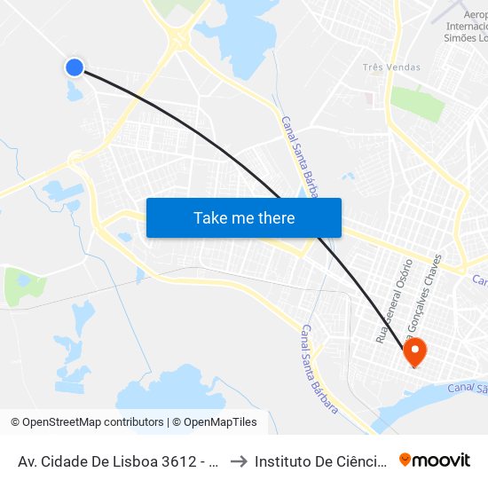 Av. Cidade De Lisboa 3612 - Fragata Pelotas - Rs 96050-510 Brasil to Instituto De Ciências Humanas Da Ufpel - Ich map