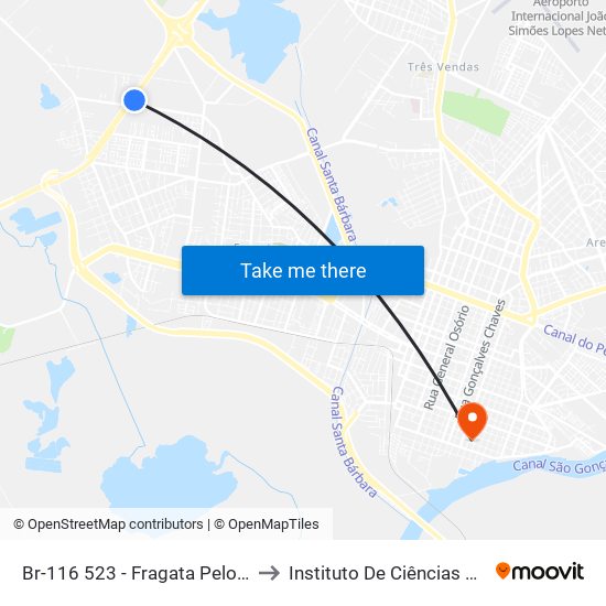 Br-116 523 - Fragata Pelotas - Rs 96050-470 Brasil to Instituto De Ciências Humanas Da Ufpel - Ich map