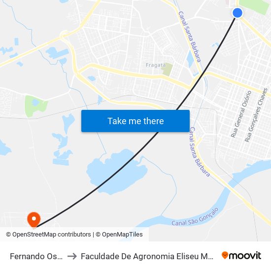 Fernando Osório - Uvel to Faculdade De Agronomia Eliseu Maciel - Faem - Prédio 02 map