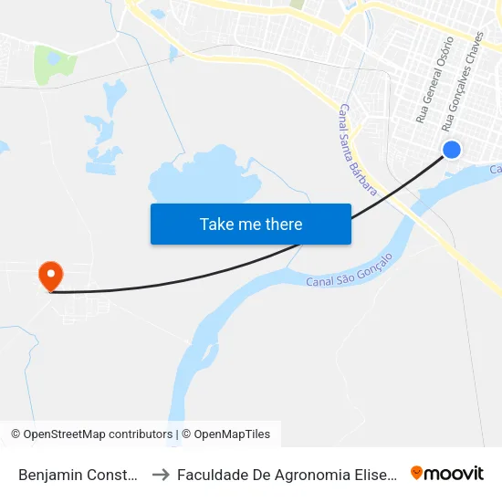 Benjamin Constant - Ufpel Faurb to Faculdade De Agronomia Eliseu Maciel - Faem - Prédio 02 map