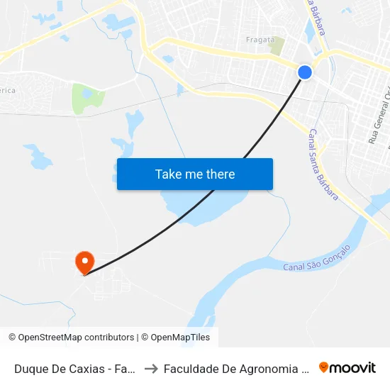 Duque De Caxias - Faculdade De Medicina Ufpel to Faculdade De Agronomia Eliseu Maciel - Faem - Prédio 02 map