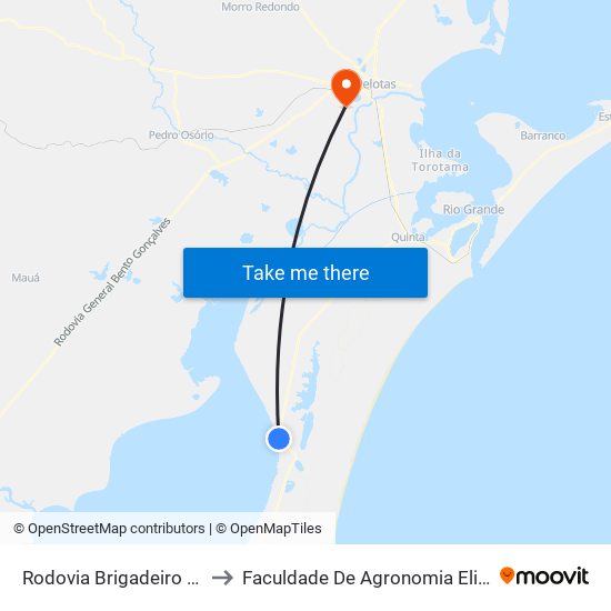 Rodovia Brigadeiro Jose Da Silva Paes, 10 to Faculdade De Agronomia Eliseu Maciel - Faem - Prédio 02 map