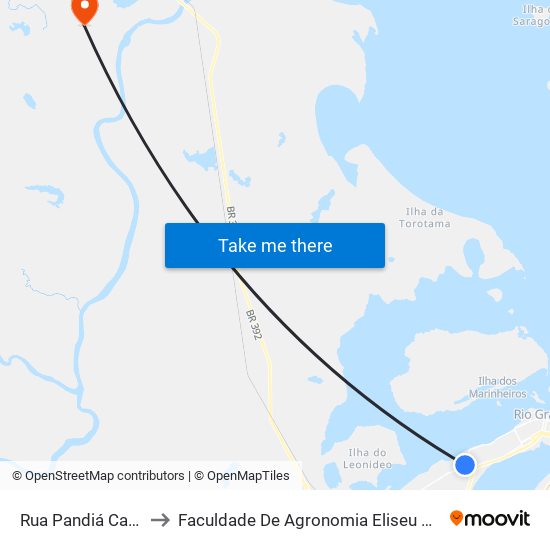 Rua Pandiá Calógeras, 269 to Faculdade De Agronomia Eliseu Maciel - Faem - Prédio 02 map