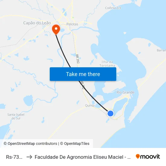 Rs-734, 99 to Faculdade De Agronomia Eliseu Maciel - Faem - Prédio 02 map