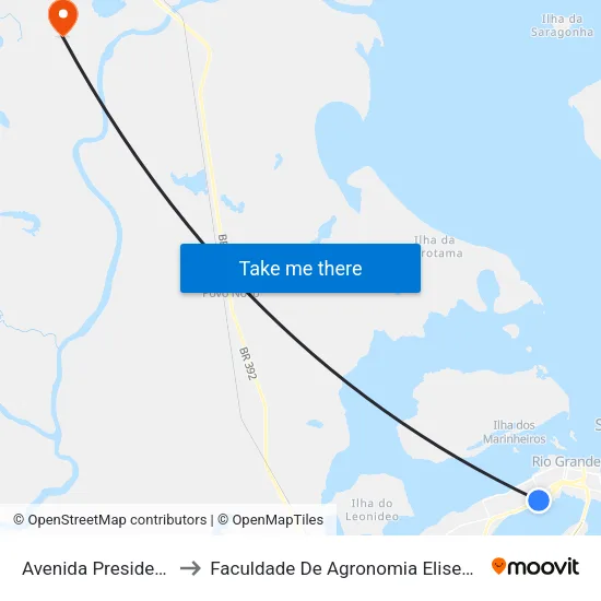 Avenida Presidente Vargas, 618 to Faculdade De Agronomia Eliseu Maciel - Faem - Prédio 02 map
