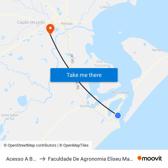 Acesso A Balsa, 101 to Faculdade De Agronomia Eliseu Maciel - Faem - Prédio 02 map