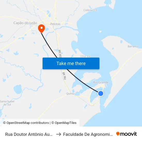 Rua Doutor Antônio Augusto Borges De Medeiros, 5000 to Faculdade De Agronomia Eliseu Maciel - Faem - Prédio 02 map