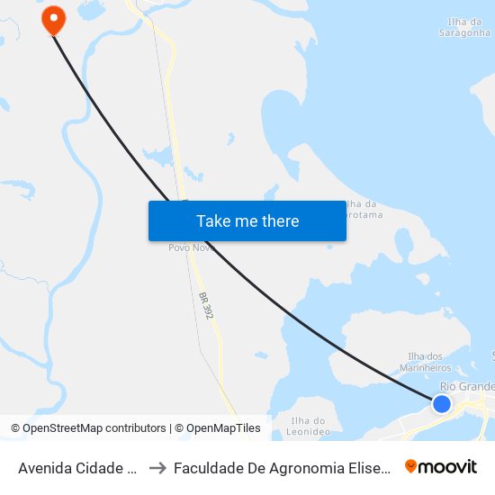 Avenida Cidade De Pelotas, 570 to Faculdade De Agronomia Eliseu Maciel - Faem - Prédio 02 map