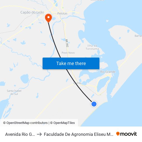 Avenida Rio Grande, 401 to Faculdade De Agronomia Eliseu Maciel - Faem - Prédio 02 map