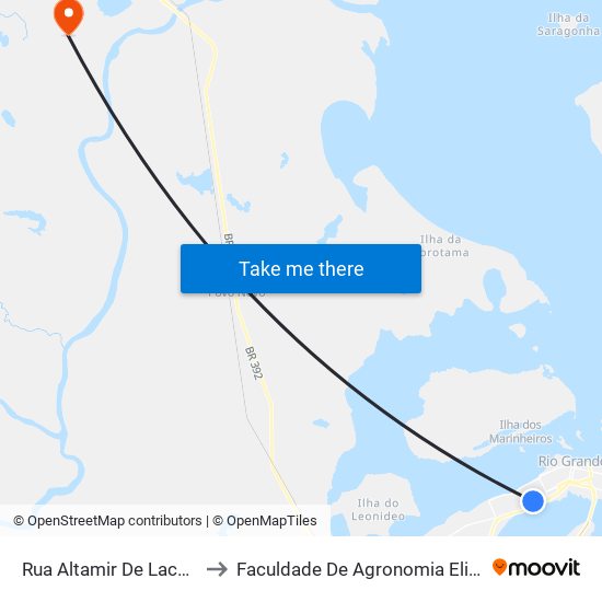 Rua Altamir De Lacerda Nascimento, 853 to Faculdade De Agronomia Eliseu Maciel - Faem - Prédio 02 map