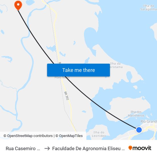 Rua Casemiro De Abreu, 499 to Faculdade De Agronomia Eliseu Maciel - Faem - Prédio 02 map