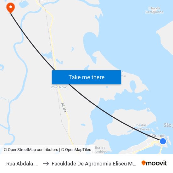 Rua Abdala Nader, 340 to Faculdade De Agronomia Eliseu Maciel - Faem - Prédio 02 map