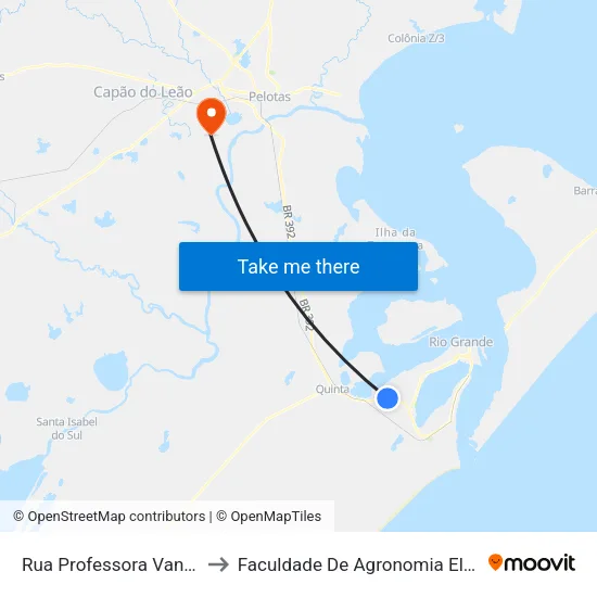 Rua Professora Vanda Rocha Martins, 810 to Faculdade De Agronomia Eliseu Maciel - Faem - Prédio 02 map