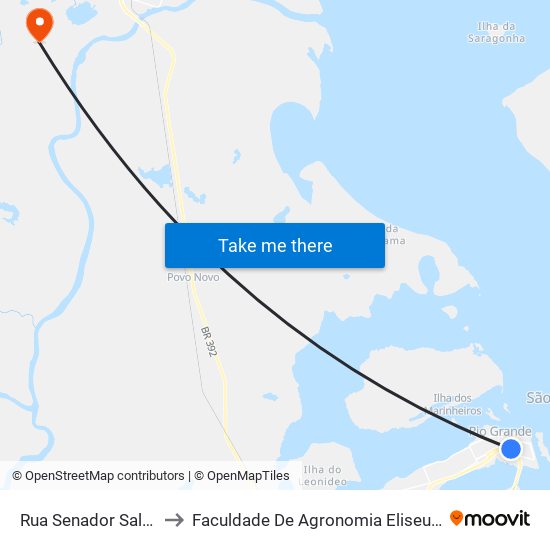 Rua Senador Salgado Filho, 135 to Faculdade De Agronomia Eliseu Maciel - Faem - Prédio 02 map