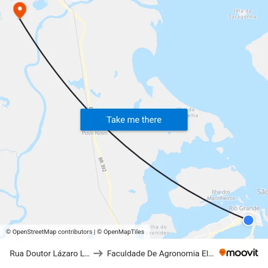 Rua Doutor Lázaro Ludovíco Zamenhof, 50 to Faculdade De Agronomia Eliseu Maciel - Faem - Prédio 02 map