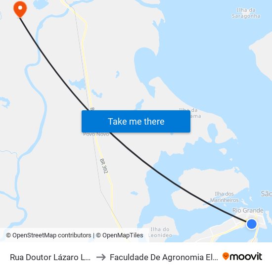 Rua Doutor Lázaro Ludovíco Zamenhof, 125 to Faculdade De Agronomia Eliseu Maciel - Faem - Prédio 02 map