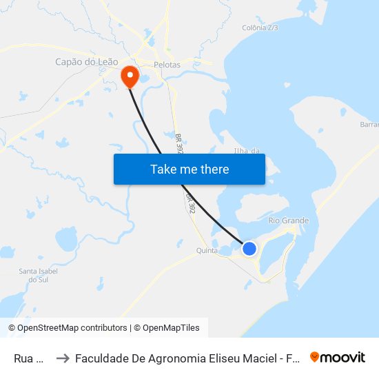 Rua B, 73 to Faculdade De Agronomia Eliseu Maciel - Faem - Prédio 02 map