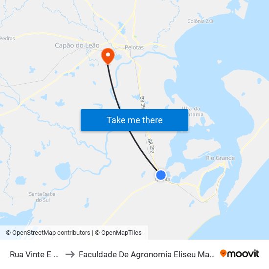 Rua Vinte E Nove, 662 to Faculdade De Agronomia Eliseu Maciel - Faem - Prédio 02 map