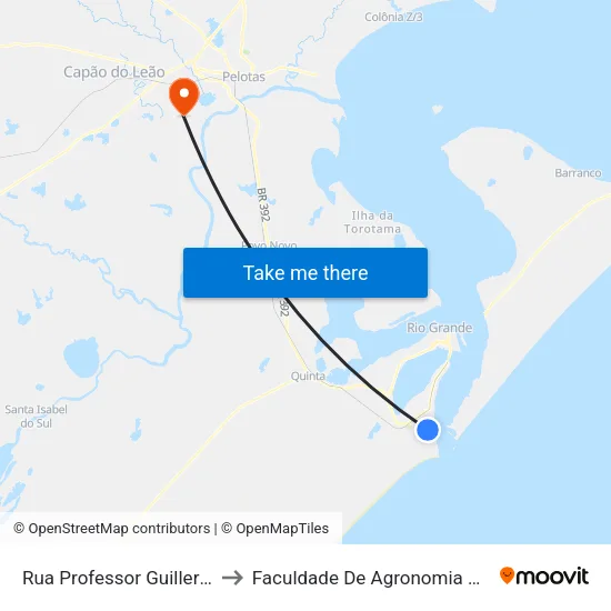 Rua Professor Guillermo Enrique Dawson, 223 to Faculdade De Agronomia Eliseu Maciel - Faem - Prédio 02 map