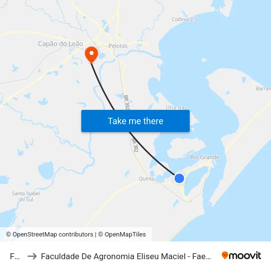 Furg to Faculdade De Agronomia Eliseu Maciel - Faem - Prédio 02 map