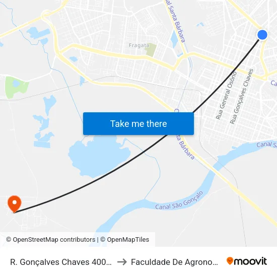 R. Gonçalves Chaves 4003 - Centro Pelotas - Rs 96015-560 Brasil to Faculdade De Agronomia Eliseu Maciel - Faem - Prédio 02 map