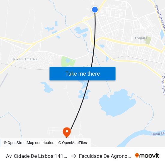 Av. Cidade De Lisboa 1412 - Fragata Pelotas - Rs 96050-510 Brasil to Faculdade De Agronomia Eliseu Maciel - Faem - Prédio 02 map