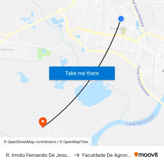 R. Irmão Fernando De Jesus 334-360 - Fragata Pelotas - Rs 96040-110 Brasil to Faculdade De Agronomia Eliseu Maciel - Faem - Prédio 02 map