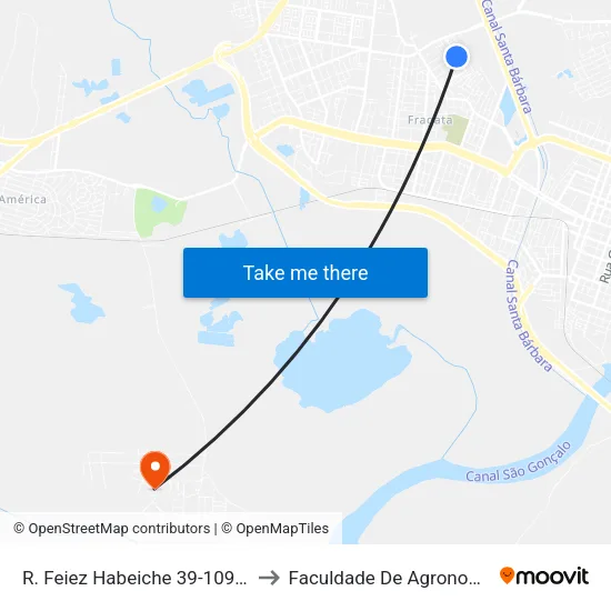 R. Feiez Habeiche 39-109 - Fragata Pelotas - Rs 96040-070 Brasil to Faculdade De Agronomia Eliseu Maciel - Faem - Prédio 02 map