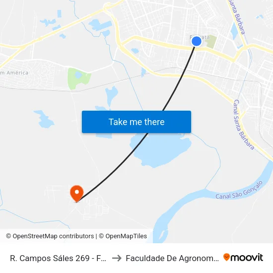 R. Campos Sáles 269 - Fragata Pelotas - Rs 96040-620 Brasil to Faculdade De Agronomia Eliseu Maciel - Faem - Prédio 02 map