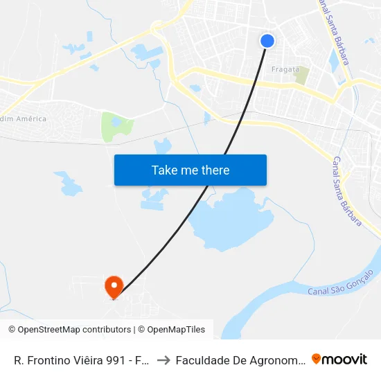 R. Frontino Viêira 991 - Fragata Pelotas - Rs 96040-700 Brasil to Faculdade De Agronomia Eliseu Maciel - Faem - Prédio 02 map