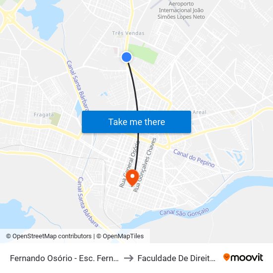 Fernando Osório - Esc. Fernando Osório to Faculdade De Direito Da Ufpel map