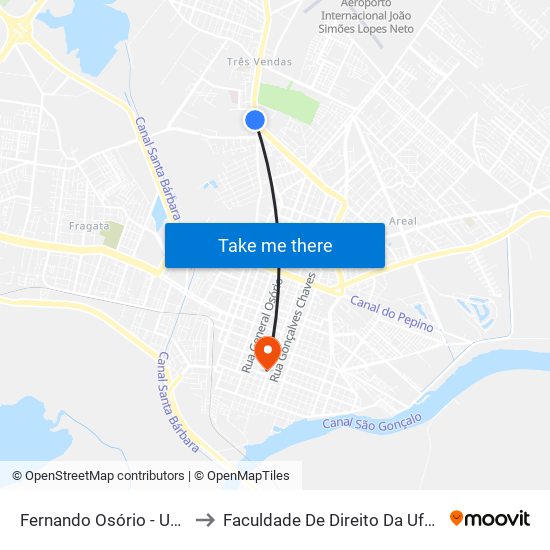 Fernando Osório - Uvel to Faculdade De Direito Da Ufpel map