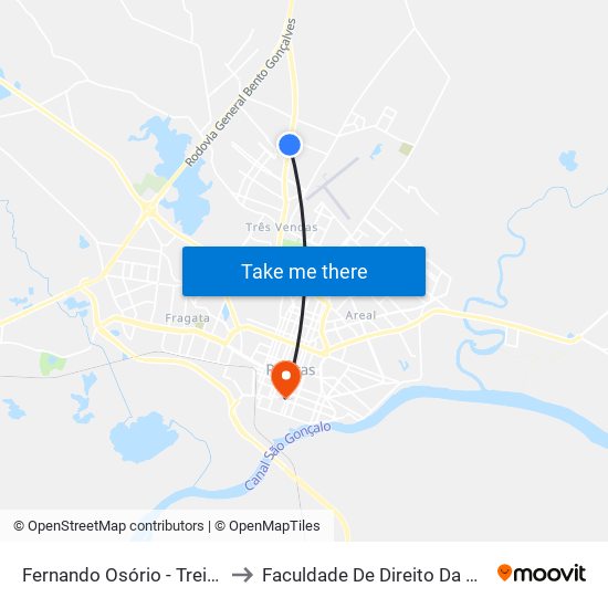 Fernando Osório - Treichel to Faculdade De Direito Da Ufpel map