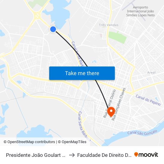 Presidente João Goulart - Irgovel to Faculdade De Direito Da Ufpel map