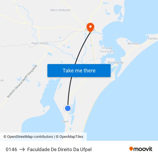 0146 to Faculdade De Direito Da Ufpel map
