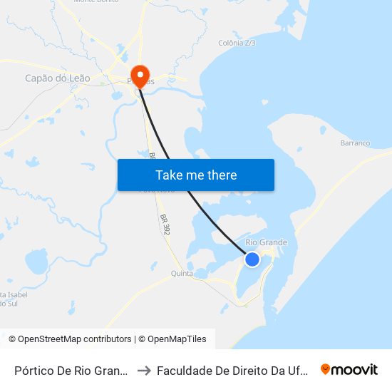 Pórtico De Rio Grande to Faculdade De Direito Da Ufpel map