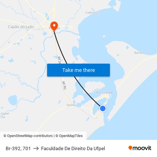 Br-392, 701 to Faculdade De Direito Da Ufpel map