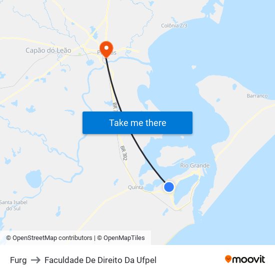 Furg to Faculdade De Direito Da Ufpel map