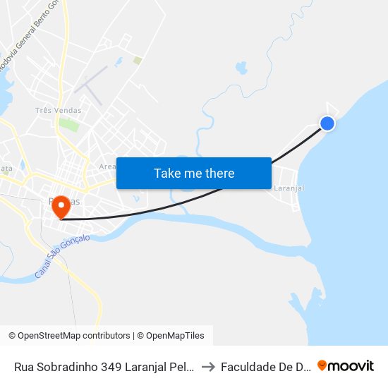 Rua Sobradinho 349 Laranjal Pelotas - Rs 96095-250 Brasil to Faculdade De Direito Da Ufpel map