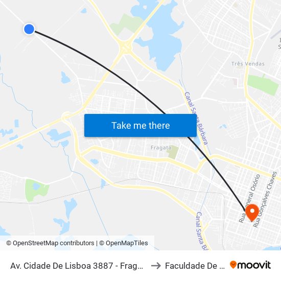 Av. Cidade De Lisboa 3887 - Fragata Pelotas - Rs 96045-010 Brasil to Faculdade De Direito Da Ufpel map