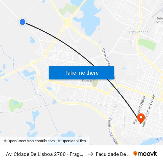 Av. Cidade De Lisboa 2780 - Fragata Pelotas - Rs 96050-510 Brasil to Faculdade De Direito Da Ufpel map