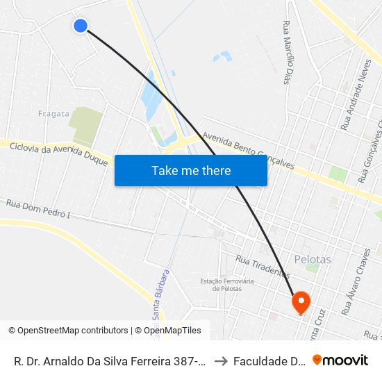 R. Dr. Arnaldo Da Silva Ferreira 387-443 - Fragata Pelotas - Rs 96040-050 Brasil to Faculdade De Direito Da Ufpel map