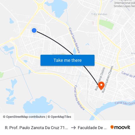 R. Prof. Paulo Zanota Da Cruz 710 - Fragata Pelotas - Rs Brasil to Faculdade De Direito Da Ufpel map