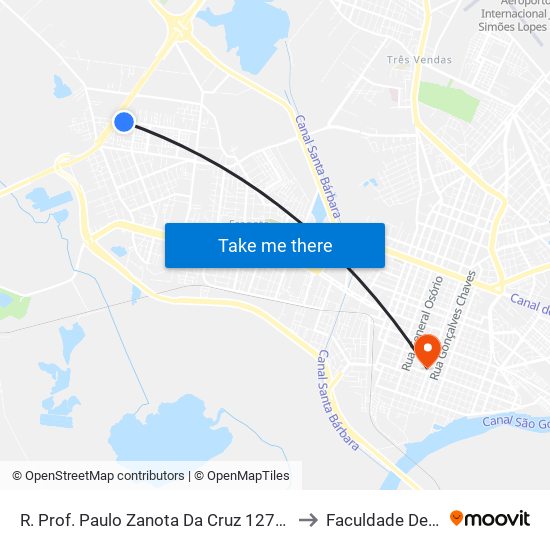 R. Prof. Paulo Zanota Da Cruz 1276-1402 - Fragata Pelotas - Rs Brasil to Faculdade De Direito Da Ufpel map