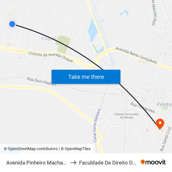 Avenida Pinheiro Machado 692 to Faculdade De Direito Da Ufpel map